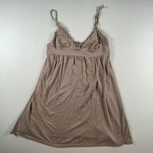 Victoria's Secret Tan Lace Trim Babydoll Chemise Nightgown Small 240936-DW0